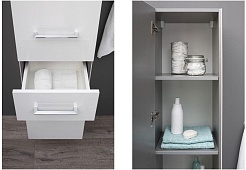 Aquanet Шкаф пенал Порто 35 L подвесной белый – фотография-7